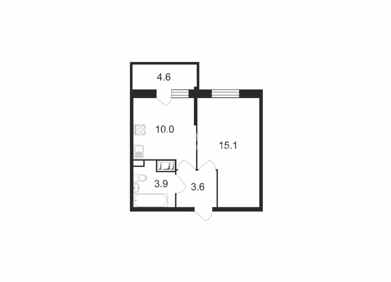 Аренда 1-комн квартиры на вторичном рынке 1-й Предпортовый проезд, 13