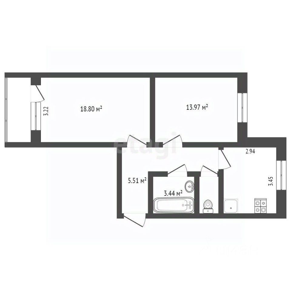 Продажа 2-комн квартиры на вторичном рынке Мытищи, Трудовая улица, 22