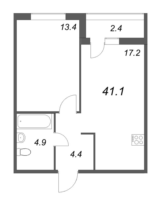 Продажа 1-комн квартиры в новостройке Новоселье п., Центральная ул.,  к. 1