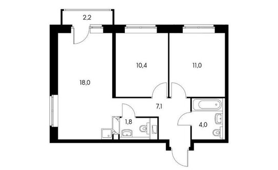 Аренда 2-комн квартиры на вторичном рынке улица Ротерта,  д. 10 к4