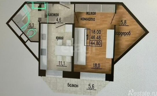 Продажа 1-комн квартиры на вторичном рынке Подольск, Народная улица,  д. 15