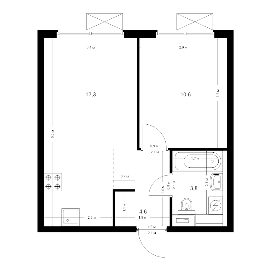 Продажа 1-комн квартиры в новостройке Москва г., 3-й Нижнелихоборский проезд,  к. 3.4