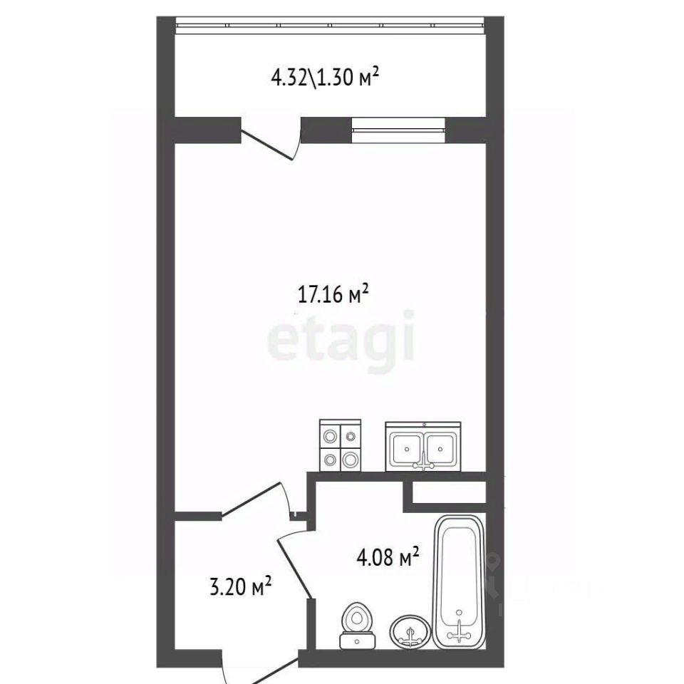 Продажа студии пос. Янино-1, улица Тюльпанов, 1