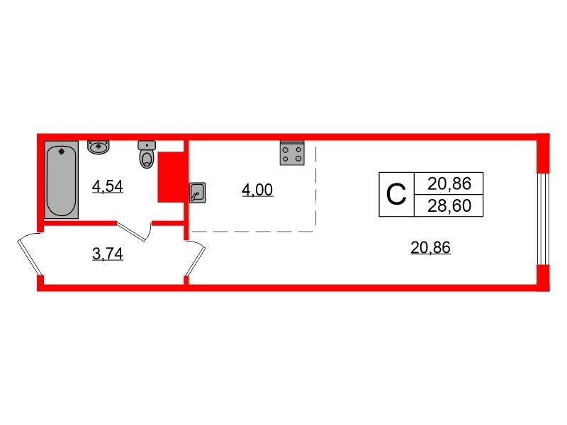 Продажа студии поселок Парголово, поселок Парголово, ул Архитектора Белова, д 6 к 1 стр 1
