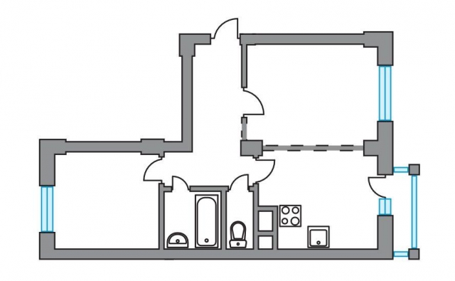 Планировка ЖК Бригантина,  м2