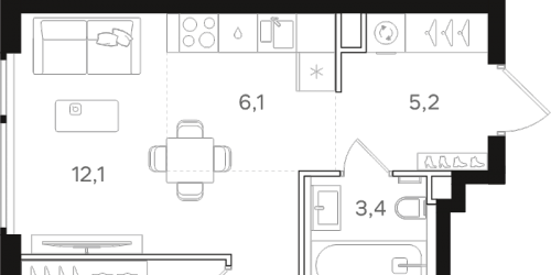 2-комн квартира Москва г., Открытое ш.,  к. 6