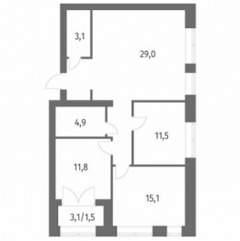 Продажа 3-комн квартиры на вторичном рынке улица Академика Константинова,  д. 1 к1 с1