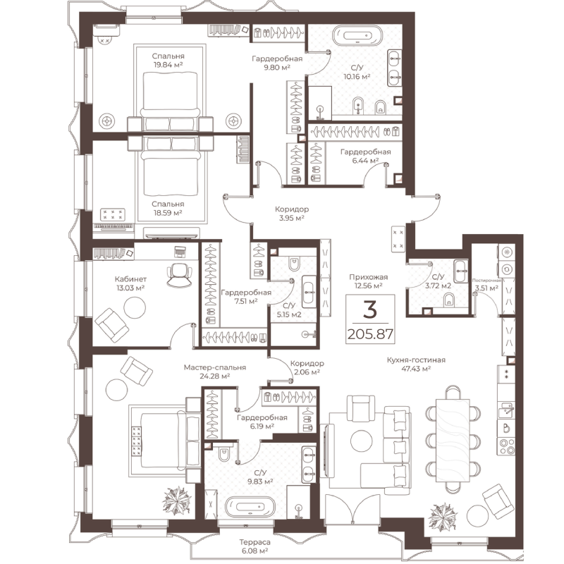 Продажа 4-комн квартиры в новостройке Москва г., Обуха пер.,  к. 1