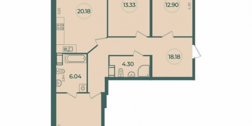 3-комн квартира Курская улица,  д. 12