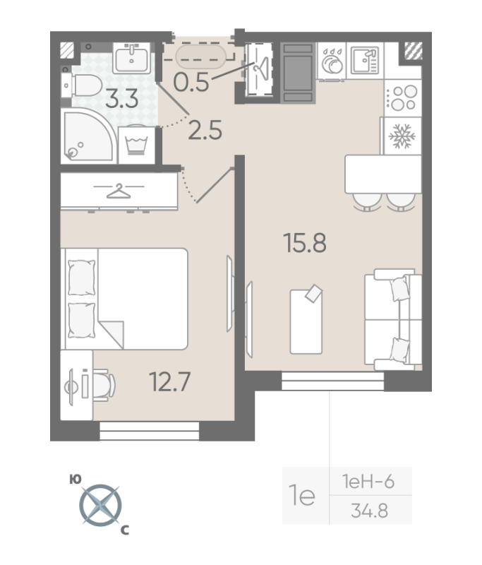 Продажа 1-комн квартиры в новостройке Муринская дор,  к. 18.2