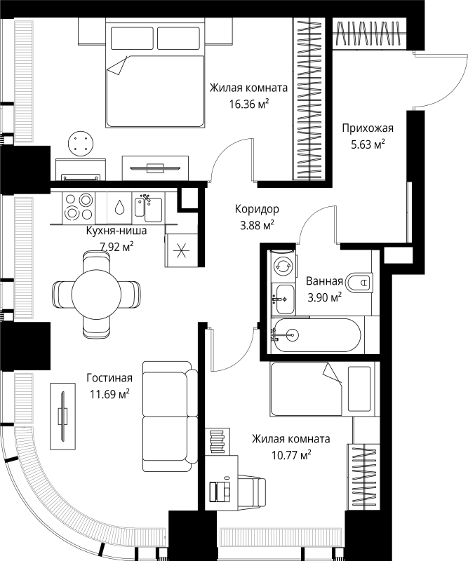 Продажа 2-комн квартиры в новостройке Москва г., Верейская ул.,  к. 3