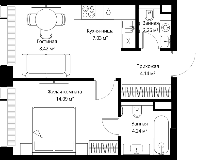 Продажа 1-комн квартиры в новостройке Москва г., Верейская ул.,  к. 2.5