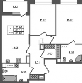 Продажа 2-комн квартиры в новостройке Санкт-Петербург г., Октябрьская наб.,  к. 1.1