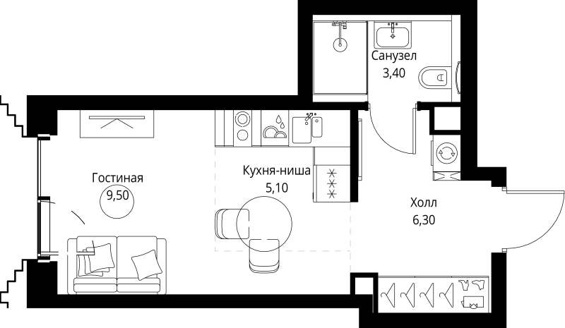 Продажа студии Москва г., Верейская ул.,  к. SET.1.2