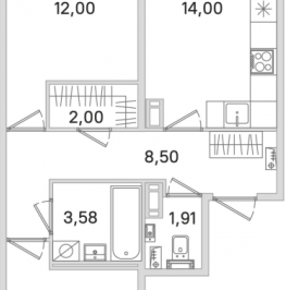 Продажа 2-комн квартиры в новостройке Стрельна п., Будённого пр-кт,  к. 5.5
