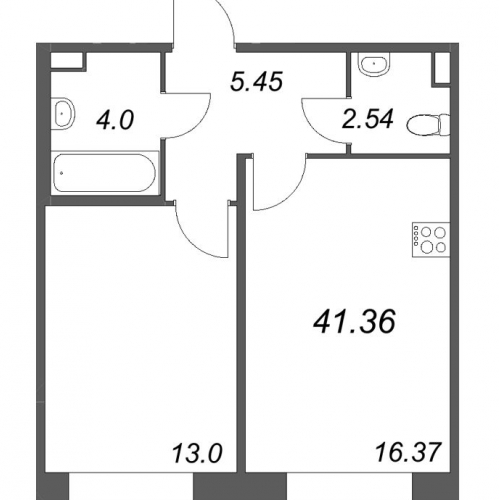 1-комн квартира Санкт-Петербург г., Курская ул.,  к. 1