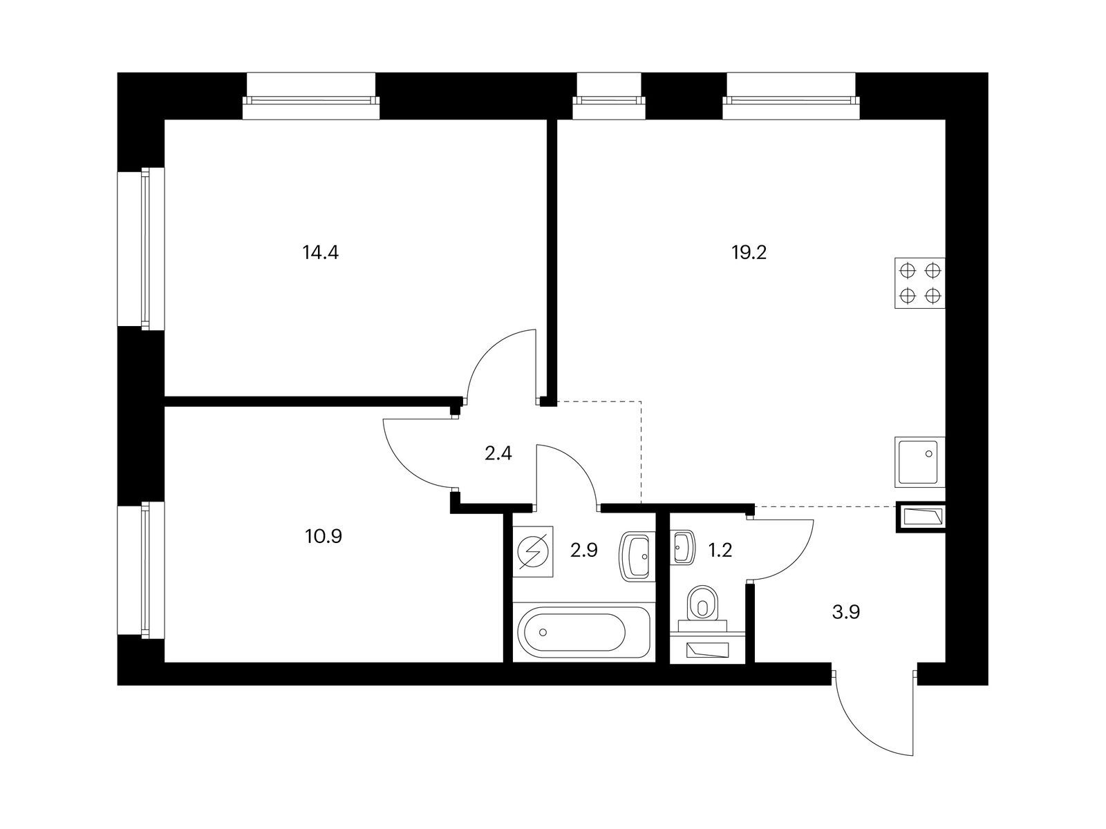 2-комн квартира ул. Полярная, вл. 39