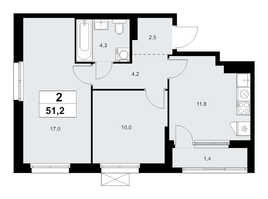 Продажа 2-комн квартиры в новостройке Прокшино д., Проектируемый проезд № 7029,  к. 9.4
