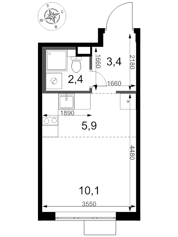 Продажа студии Химки г., Олимпийская ул.,  к. 1.2