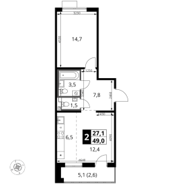 Продажа 1-комн квартиры в новостройке Видное г., Старо-Нагорная ул.,  к. 10