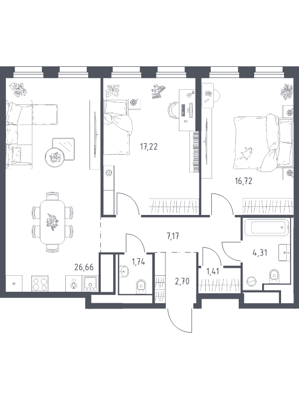 Продажа 2-комн квартиры в новостройке Москва г., Шоссейная ул.,  к. 5