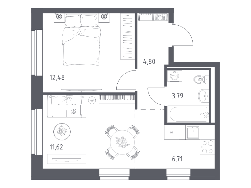 Продажа 1-комн квартиры в новостройке Санкт-Петербург г., Славянская ул.,  к. 6-7