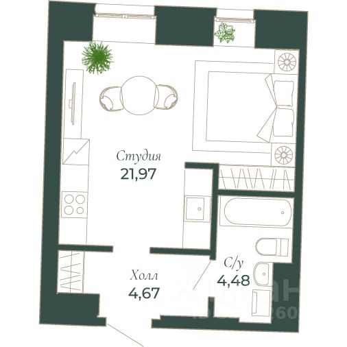 Продажа студии проспект Малый Петроградской стороны, 79-81-83