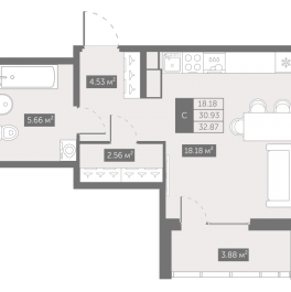 Продажа студии Шушары п., Московское ш.,  к. 4