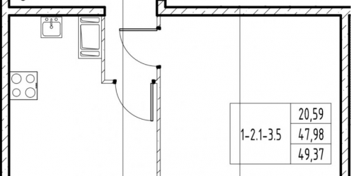 1-комн квартира Лагоды ул. ,  д. 7,  к. А
