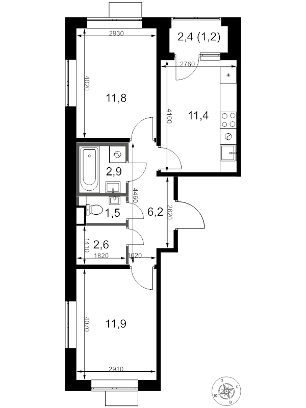 Продажа 2-комн квартиры в новостройке Химки г., Олимпийская ул.,  к. 1.2