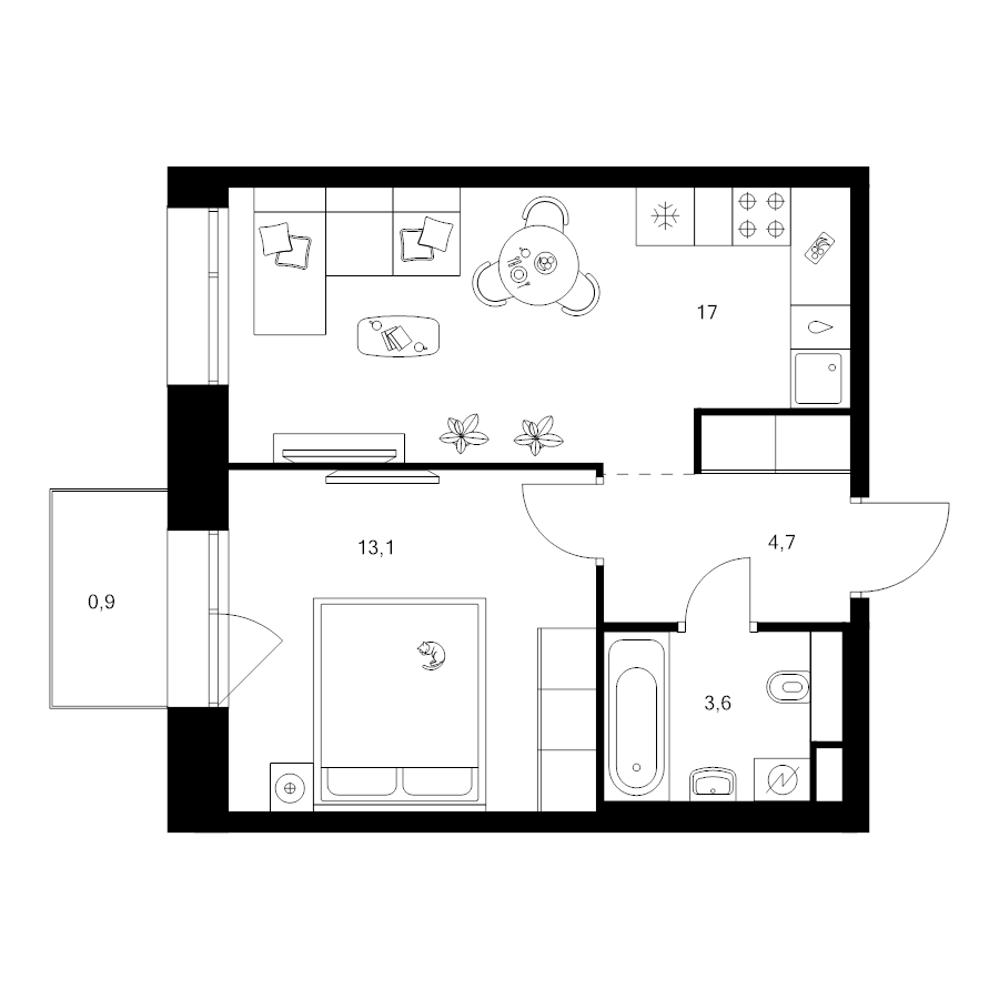 Продажа 1-комн квартиры в новостройке Москва г., Ильменский проезд,  к. 1.1.1