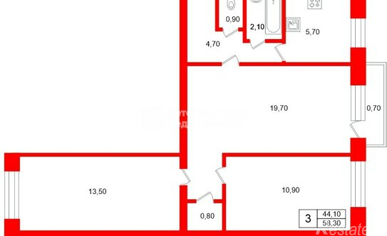 Продажа 3-комн квартиры на вторичном рынке улица Карпинского
