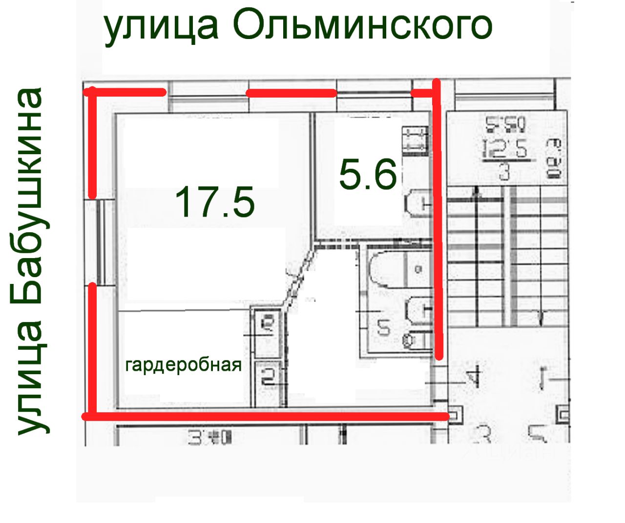 Продажа 1-комн квартиры на вторичном рынке улица Ольминского, 14