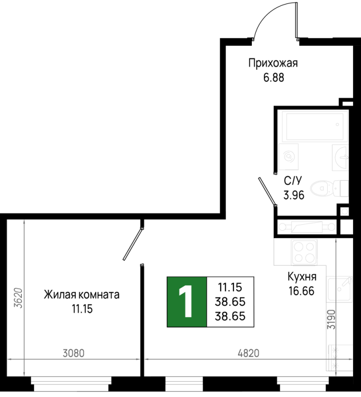 Продажа 1-комн квартиры в новостройке Новосаратовка д., Первых ул.,  к. 5.3