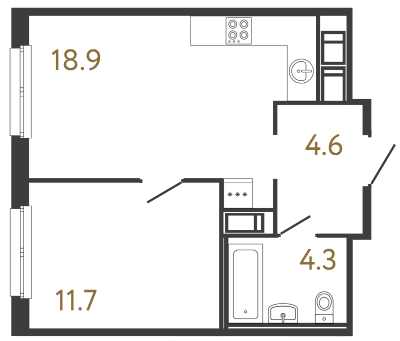 Продажа 1-комн квартиры в новостройке Санкт-Петербург г., Обводного кан. наб.,  к. 1