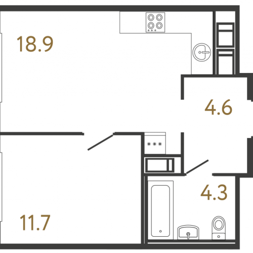 1-комн квартира Санкт-Петербург г., Обводного кан. наб.,  к. 1
