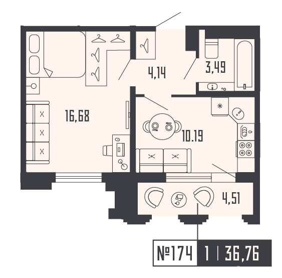 Продажа 1-комн квартиры в новостройке Алтайская улица, дом 39, литера А