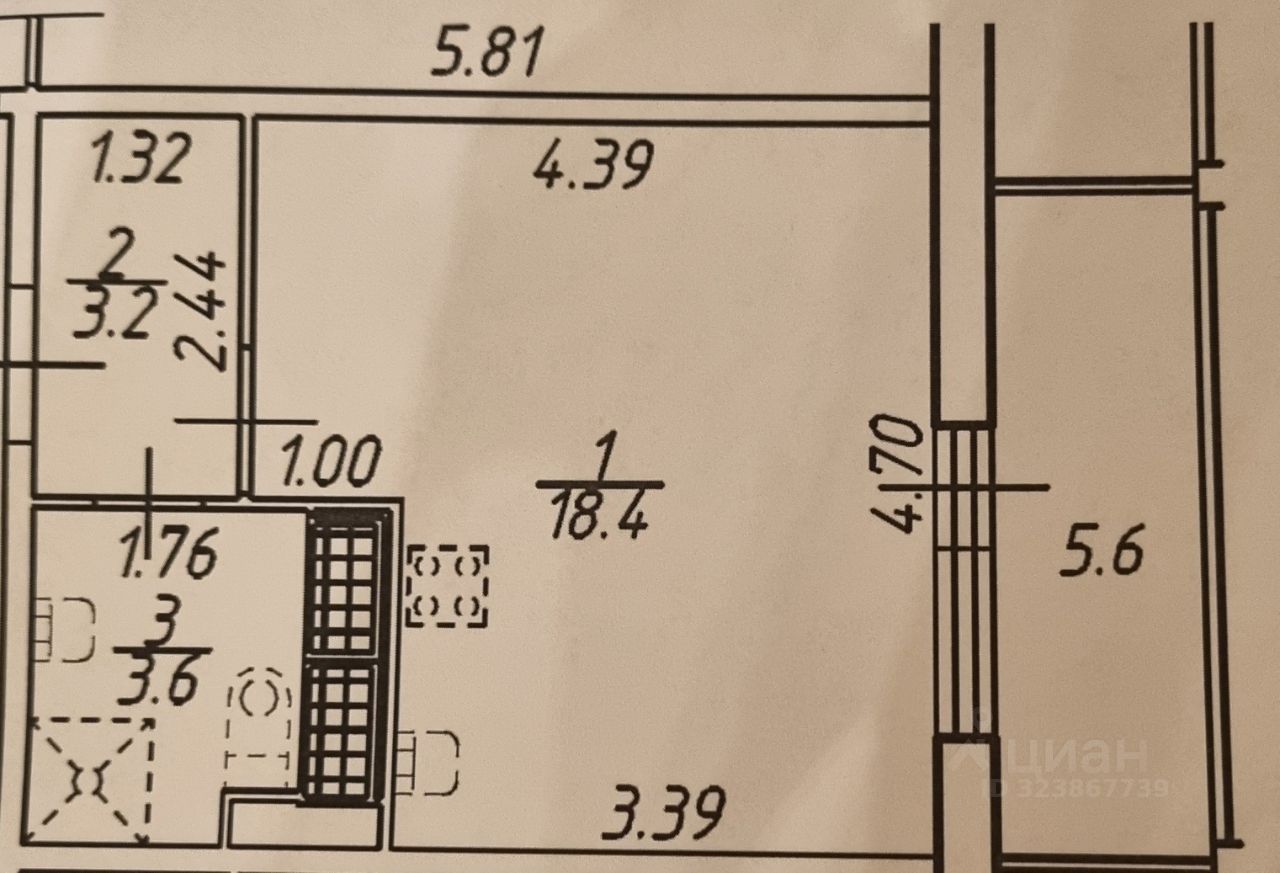 Продажа студии аллея Арцеуловская, 23к1