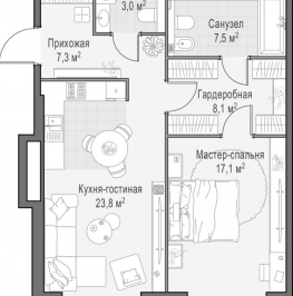 Продажа 1-комн квартиры в новостройке Москва г., Сергея Макеева ул.,  к. A