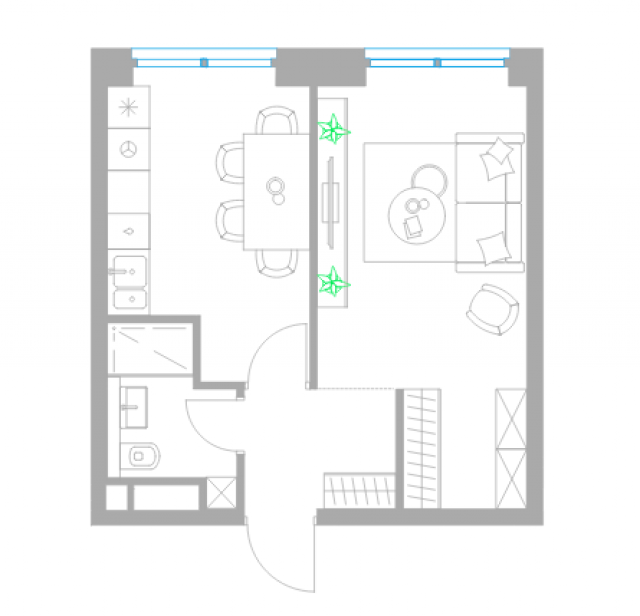 Планировка ЖК Level Причальный,  м2
