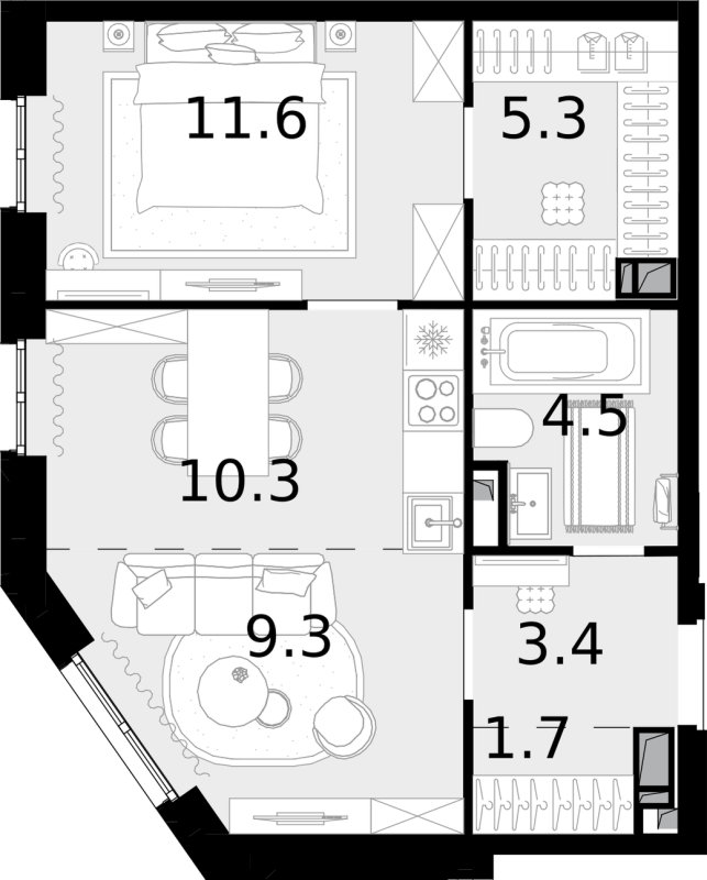 Продажа 1-комн квартиры в новостройке Коммунарка п., Бачуринская ул.,  к. 3
