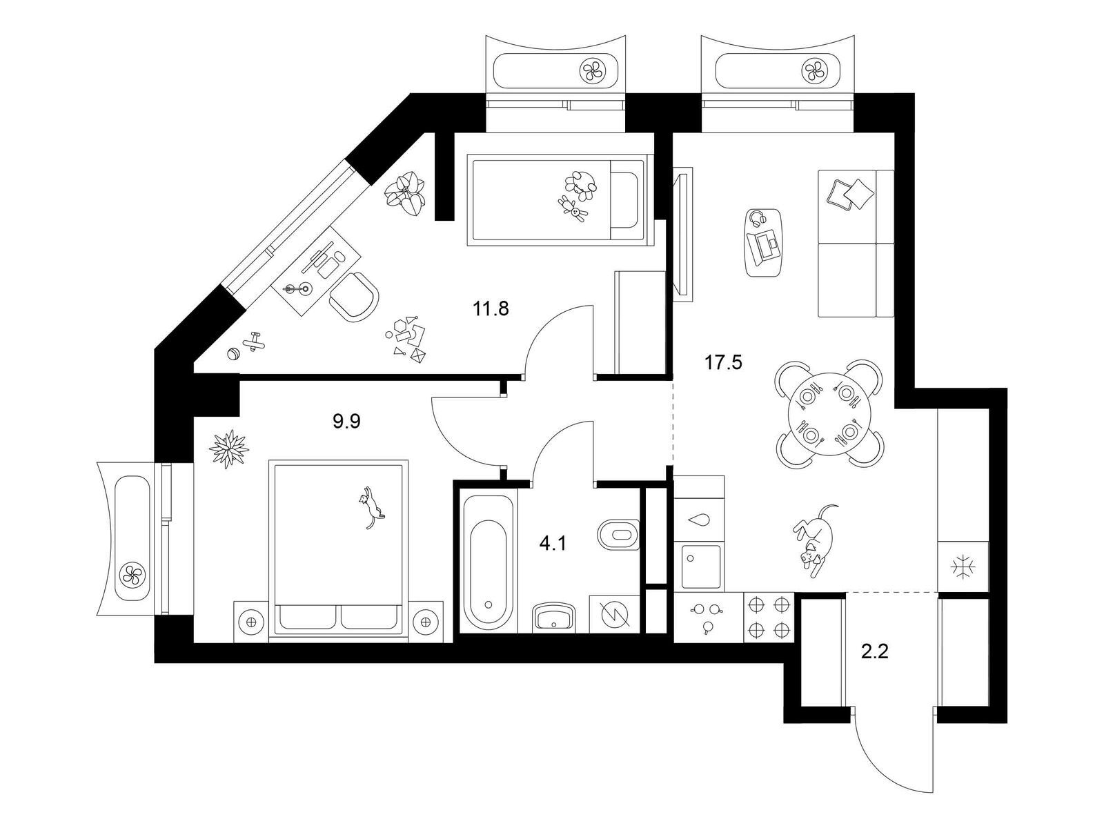 2-комн квартира ш. Алтуфьевское, корп.1.1