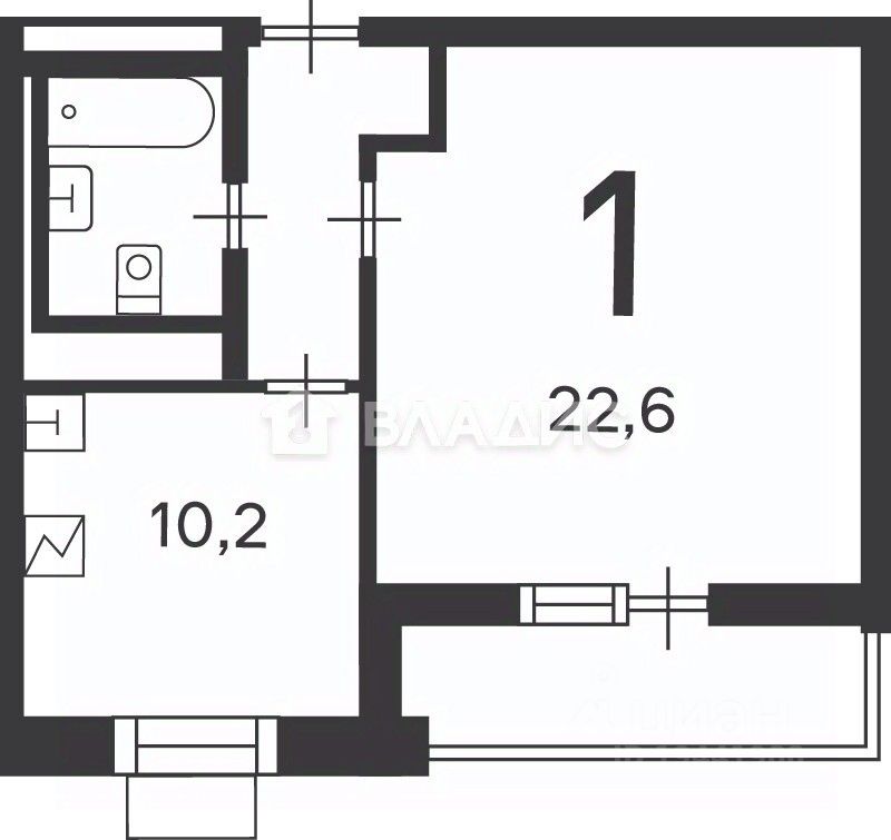 Продажа 1-комн квартиры на вторичном рынке улица Кедрова, 16К3
