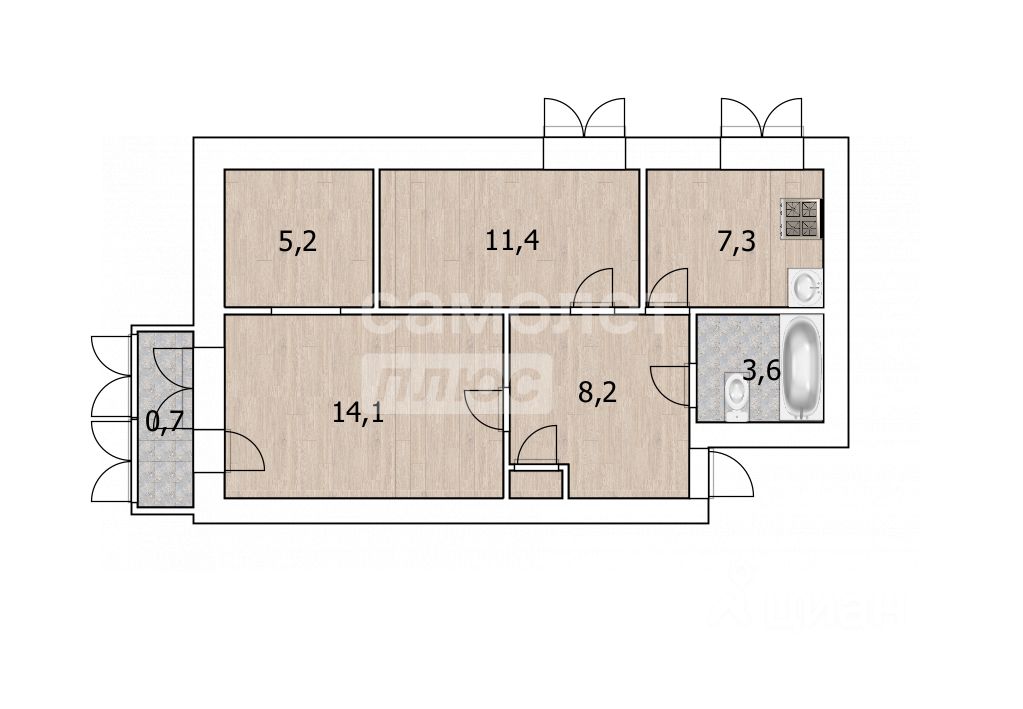 Продажа 3-комн квартиры на вторичном рынке Пушкино, Первомайская улица, 11/8