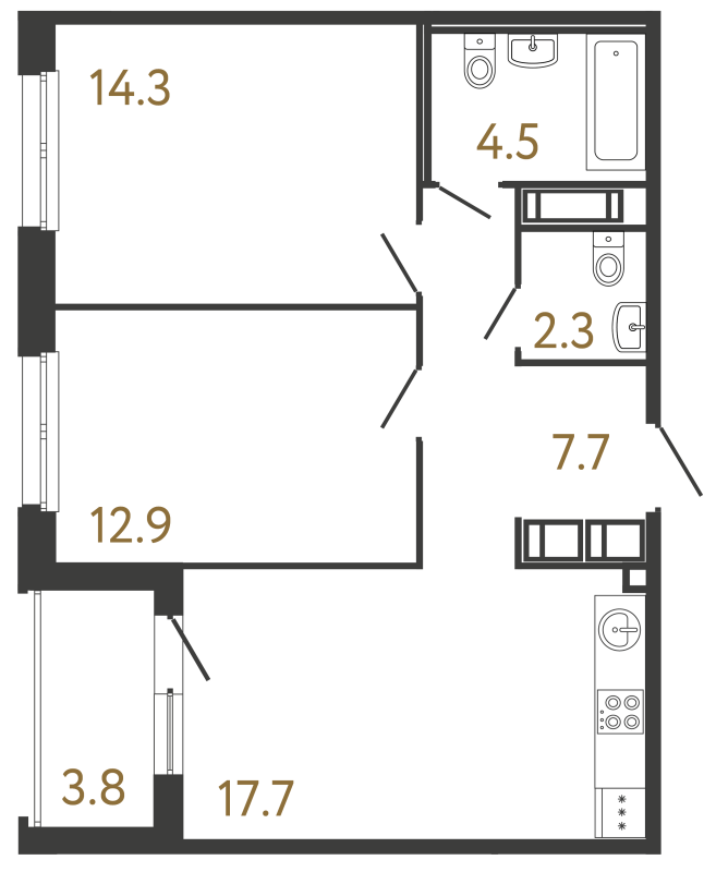 Продажа 2-комн квартиры в новостройке Санкт-Петербург г., Обводного кан. наб.,  к. 1