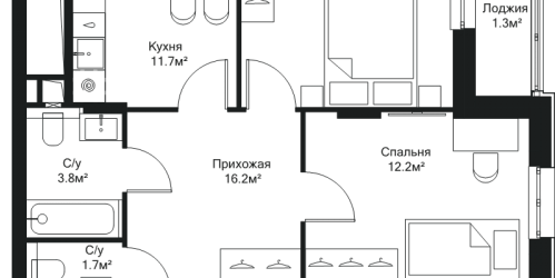 2-комн квартира Москва г., Краснобогатырская ул.,  к. 5