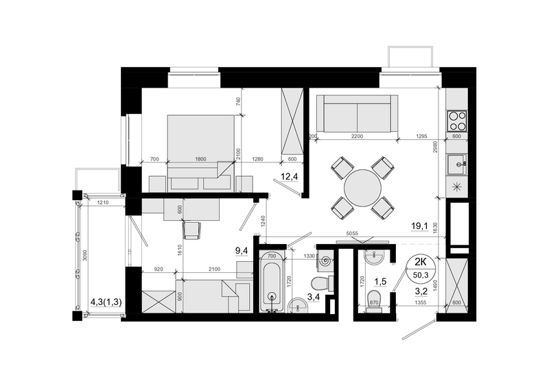 Продажа 2-комн квартиры в новостройке Одинцово г., Маковского ул.,  к. 4