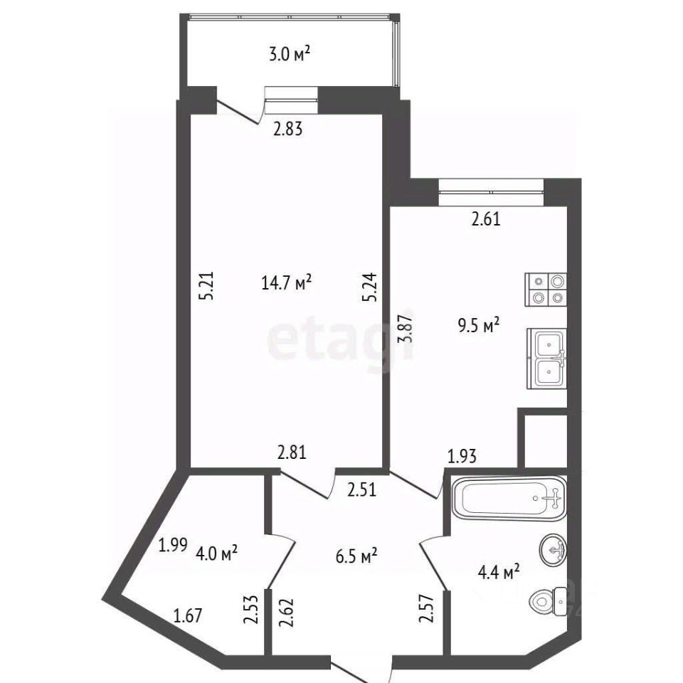 Продажа 1-комн квартиры на вторичном рынке проспект Космонавтов, 23к3