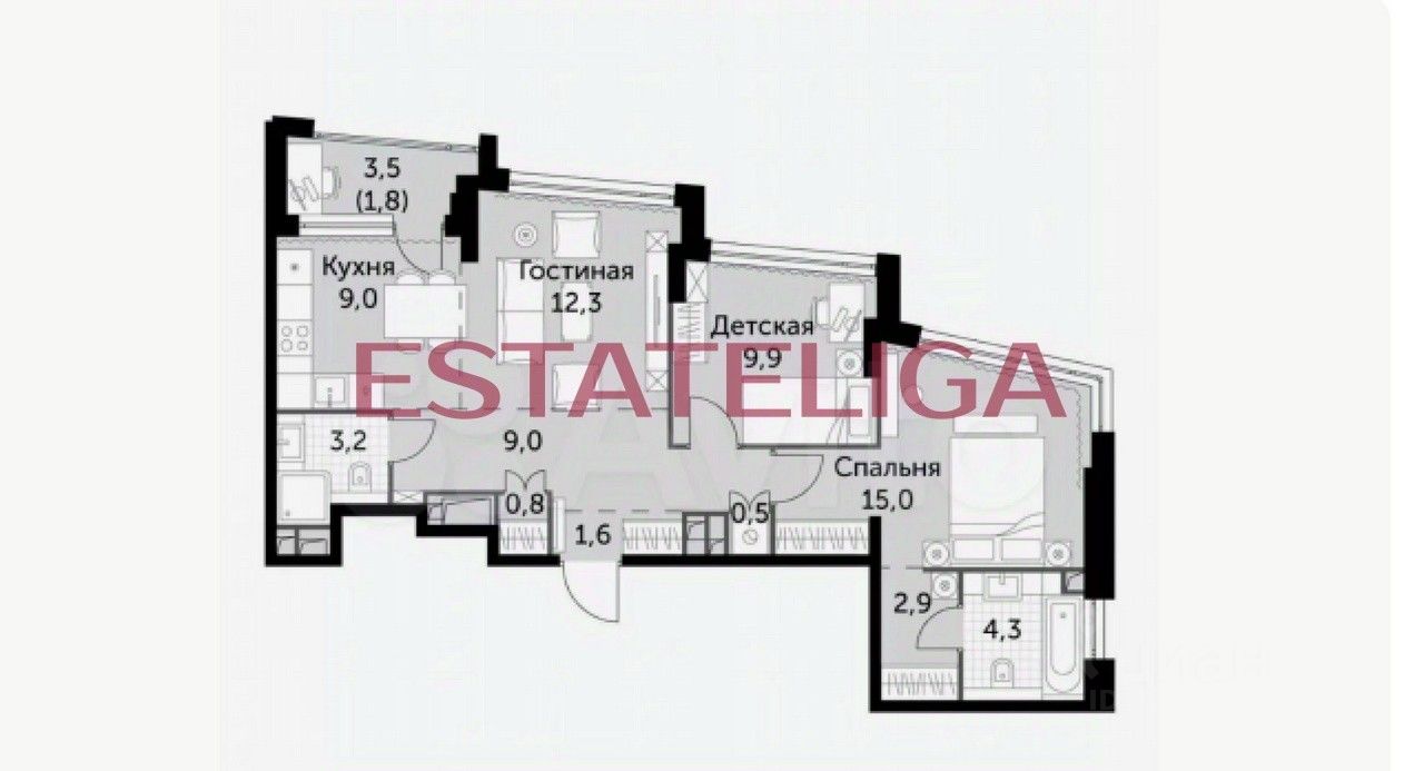 Продажа 3-комн квартиры на вторичном рынке Нагатинская набережная, 4Бк1