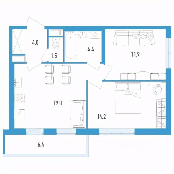 Продажа 2-комн квартиры в новостройке Шушары п,  д. 9